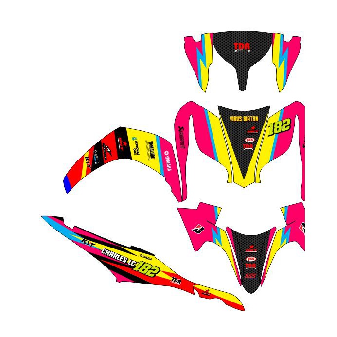 Jual decal dekal stiker motor jupiter z1 racing sticker striping pink z ...