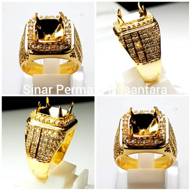 Cincin Emban Ring Micro Setting Alpaka Super Terbaik Perak Hongkong LGJ0155