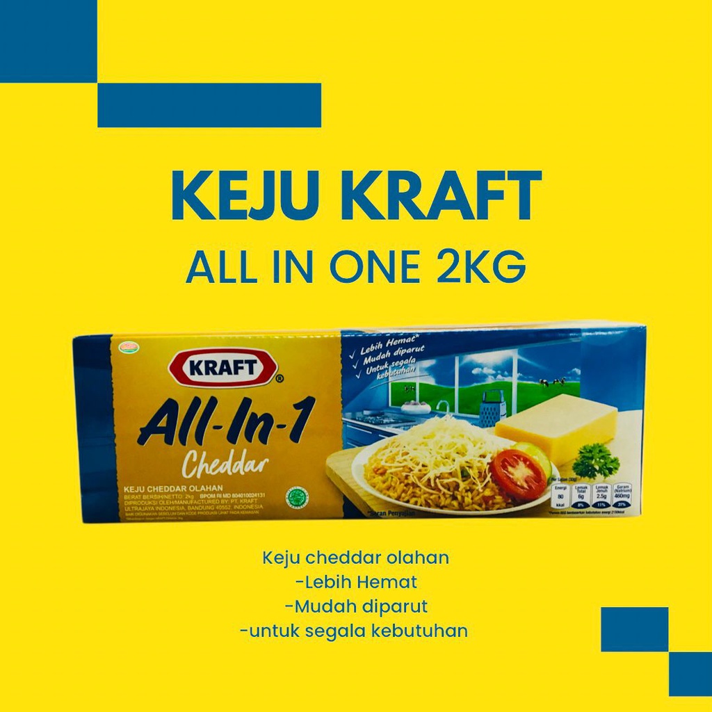 Jual KEJU KRAFT ALL IN ONE 2KG (KEJU CHEDDAR OLAHAN) Shopee Indonesia