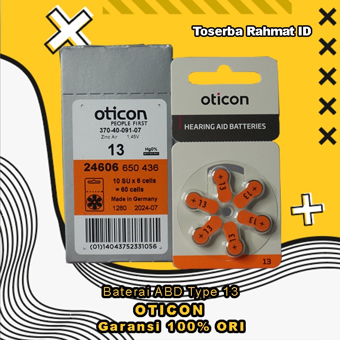 Jual Baterai Alat Bantu Dengar ORIGINAL Oticon Tipe 13 | Shopee Indonesia