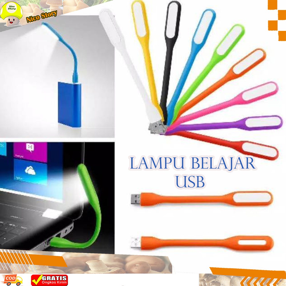 Jual Ncs Gr Lampu Baca Belajar Led Sikat Usb Flexible Lentur Bisa Menggunakan Power Bank