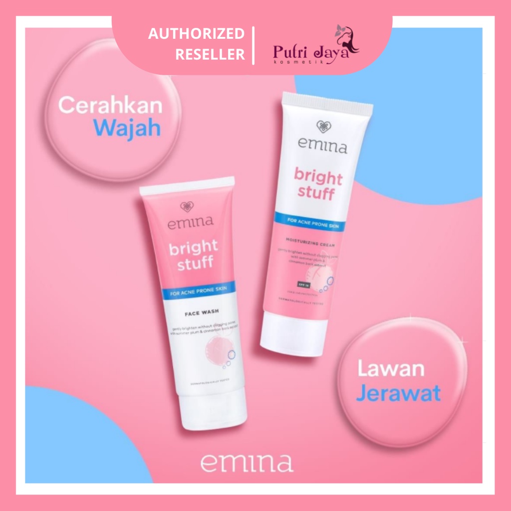 Jual Emina Bright Stuff For Acne Prone Skin Moisturizing Cream Shopee Indonesia