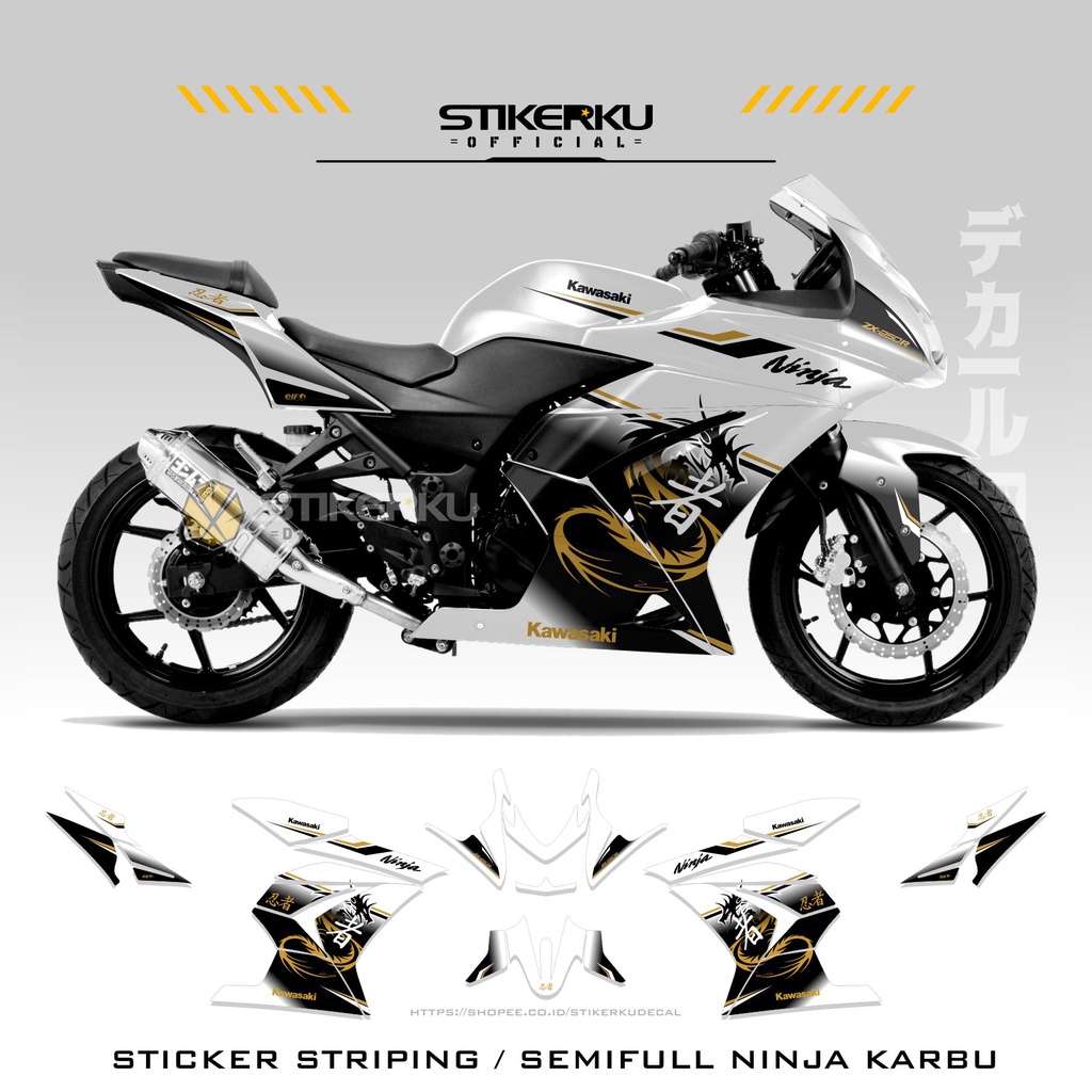 Jual STRIPING NINJA 250R KARBU / EDISI DRAGON KANJI 1 / VARIASI ...