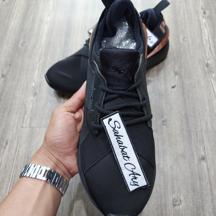 puma muse satin black rose gold