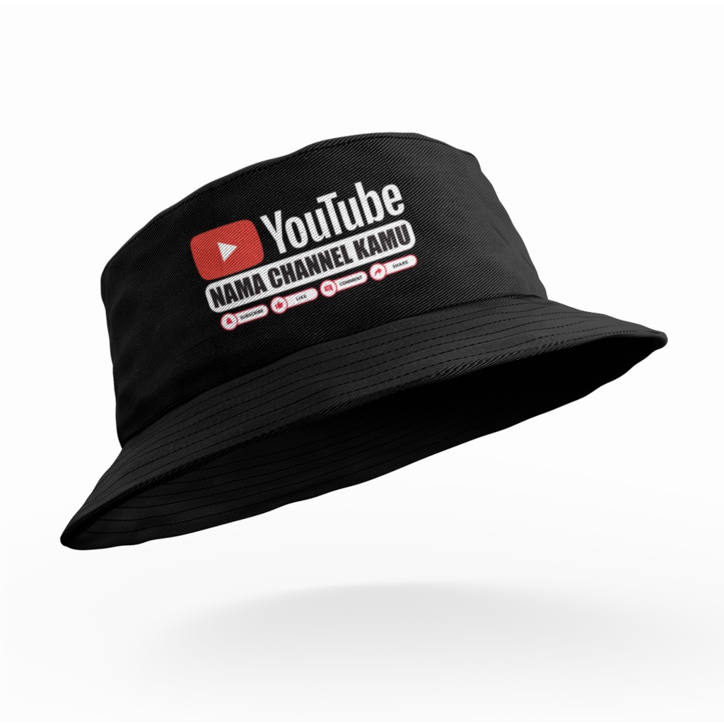 Jual BA056 Topi Bucket Youtube Custom Nama Channel | Shopee Indonesia