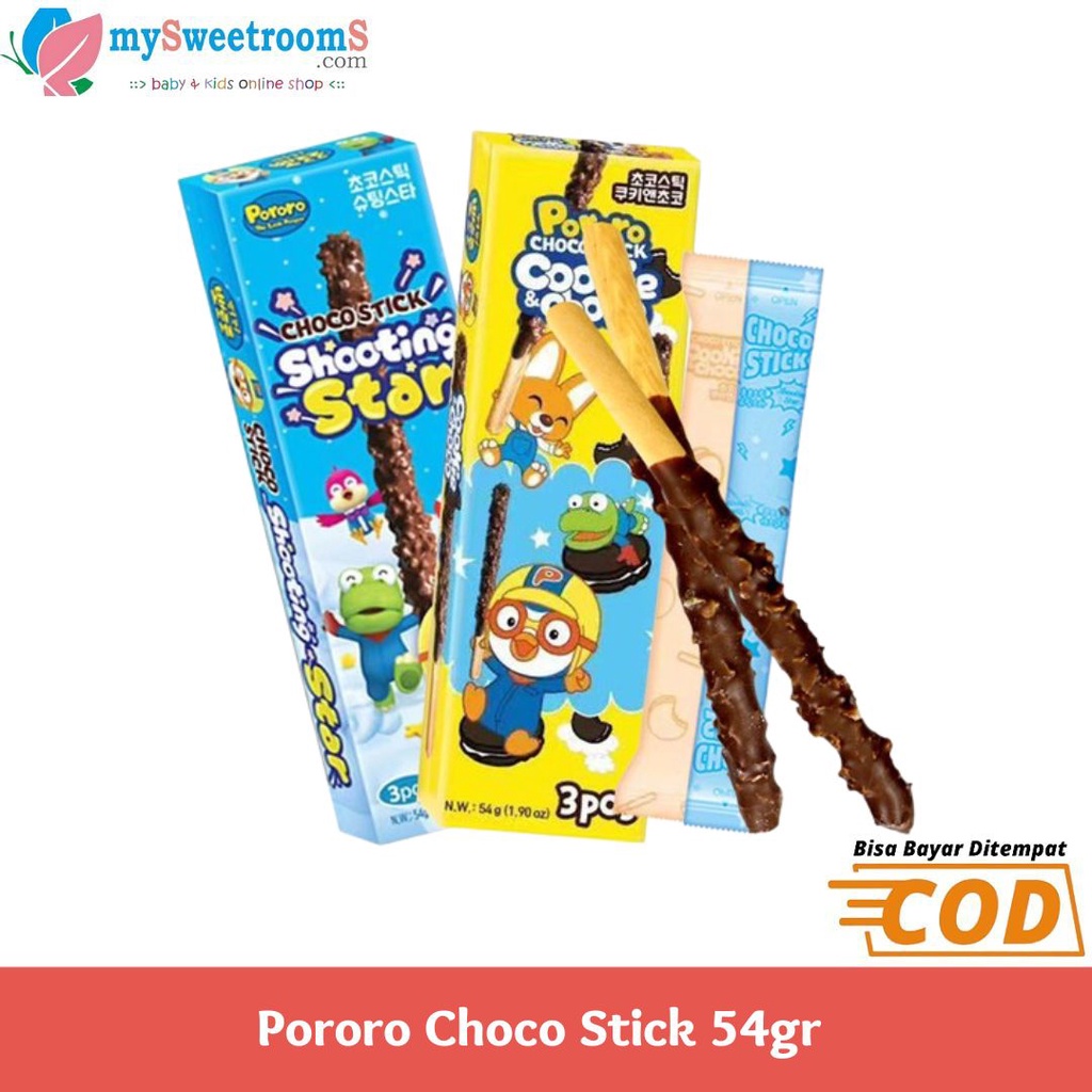 Jual Pororo Choco Stick Cookie & Choco / Stik Biskuit Coklat Cemilan ...