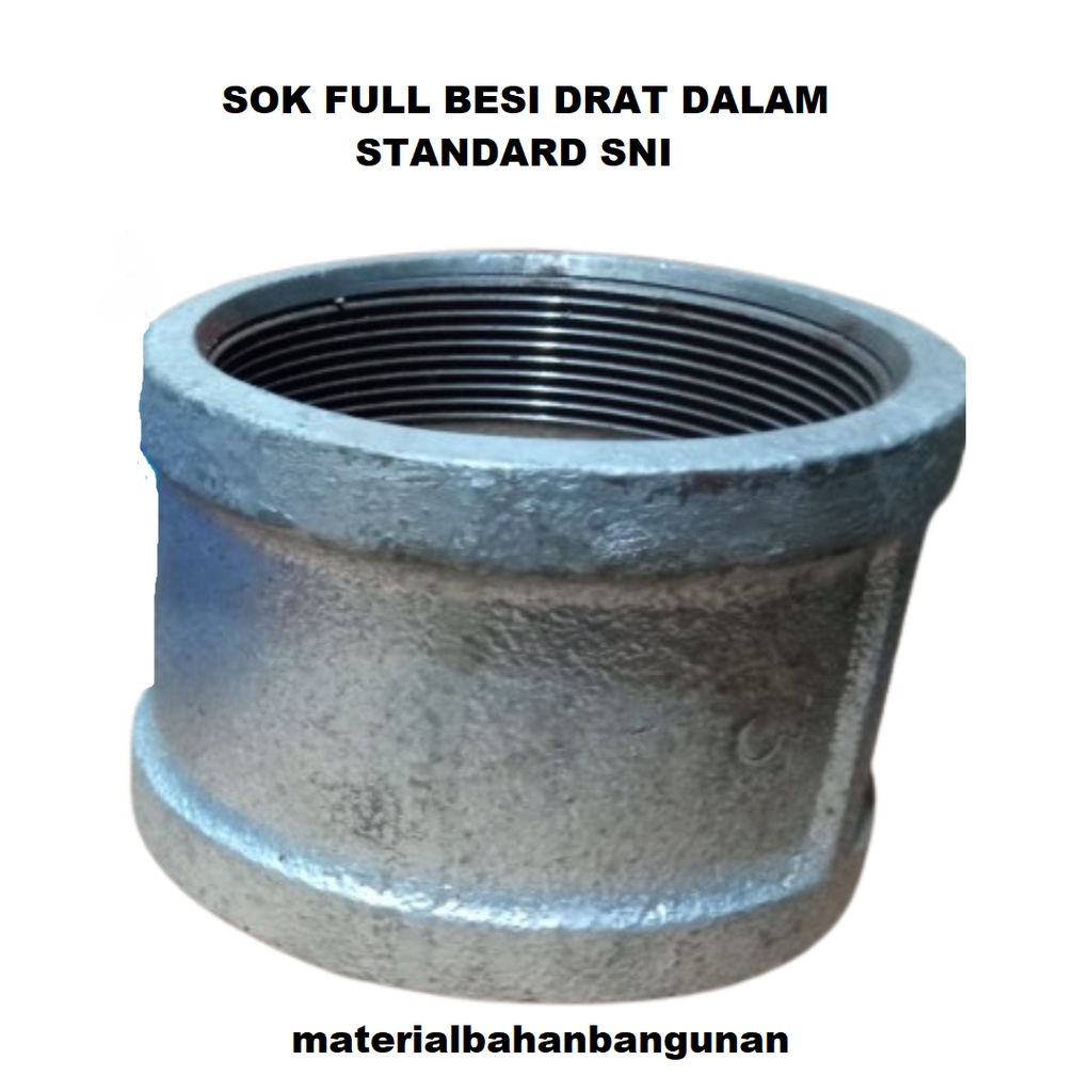 Jual Sok Full Besi Inch Sock Drat Sambungan Pipa Air Ledeng Sni Sdd