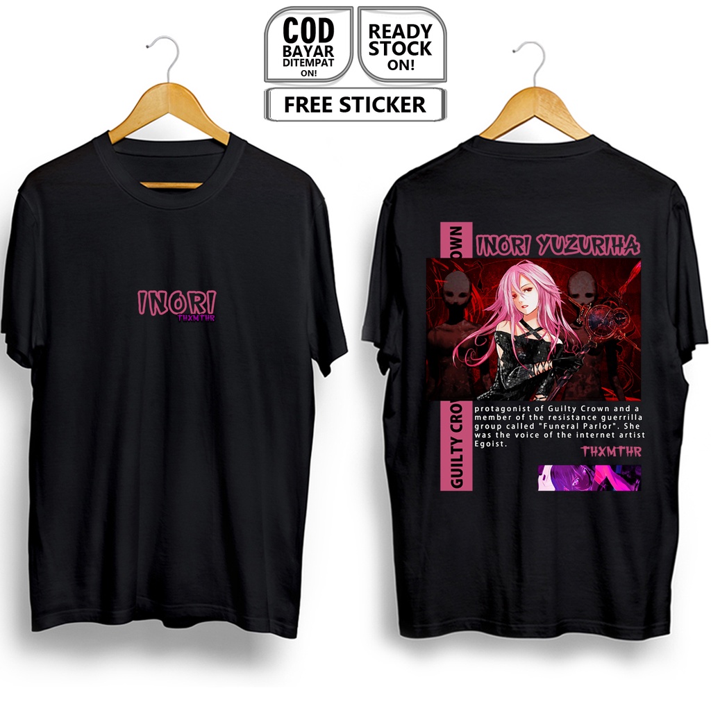 Jual KAOS INORI YUZURIHA GUILTY CROWN FUNERAL PARLOR WAIFU ANIME MANGA ...