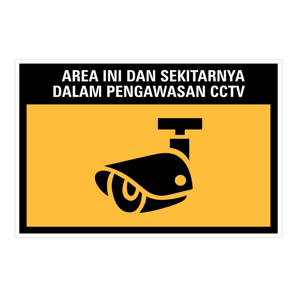 Jual Sign Stiker Lebel 15x10cmk3 Area Ini Dalam Pengawasan Cctv