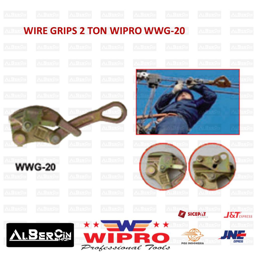 Jual Wire Rop Grips Grip Kapasitas Safe Load 2 Ton Wipro WWG-20 WWG20 ...