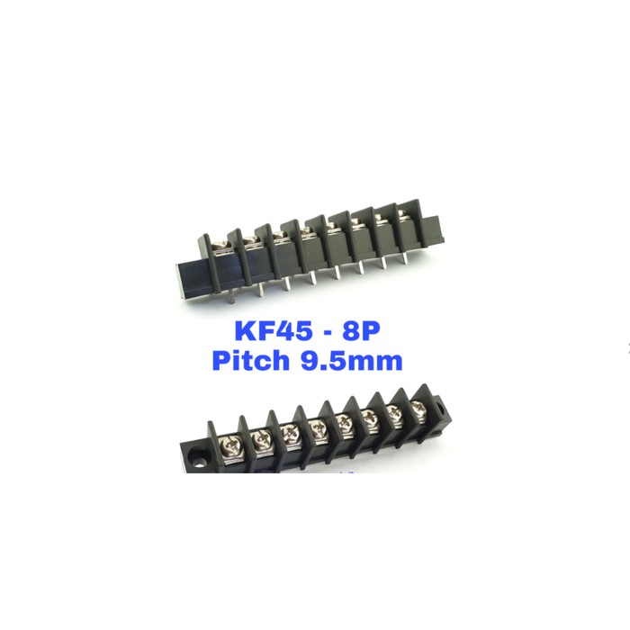 Jual Terminal Block Hitam 8P PCB KF45 8 Pin KF 45 With Ears Kuping 9.5 ...