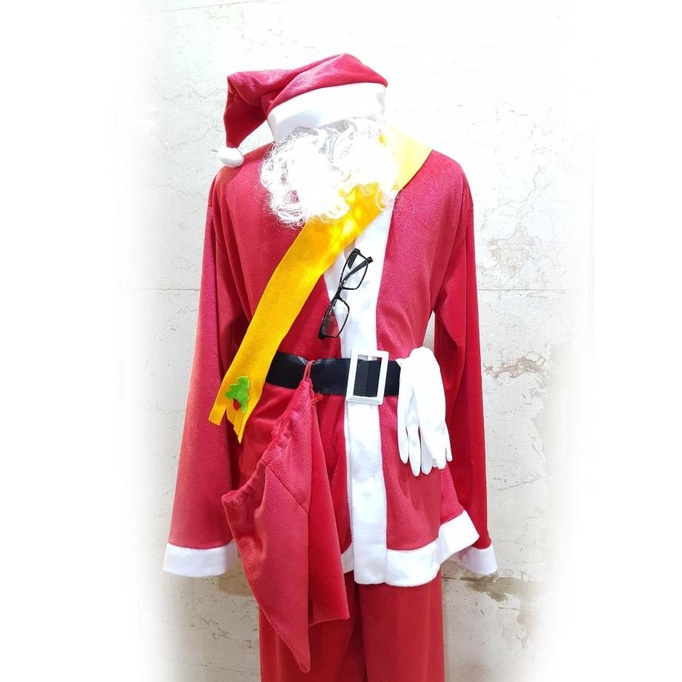 Jual Baju Kostum Natal Santa Clause Dewasa Lengkap Merah Hijau Set Lengkap Shopee Indonesia 5287