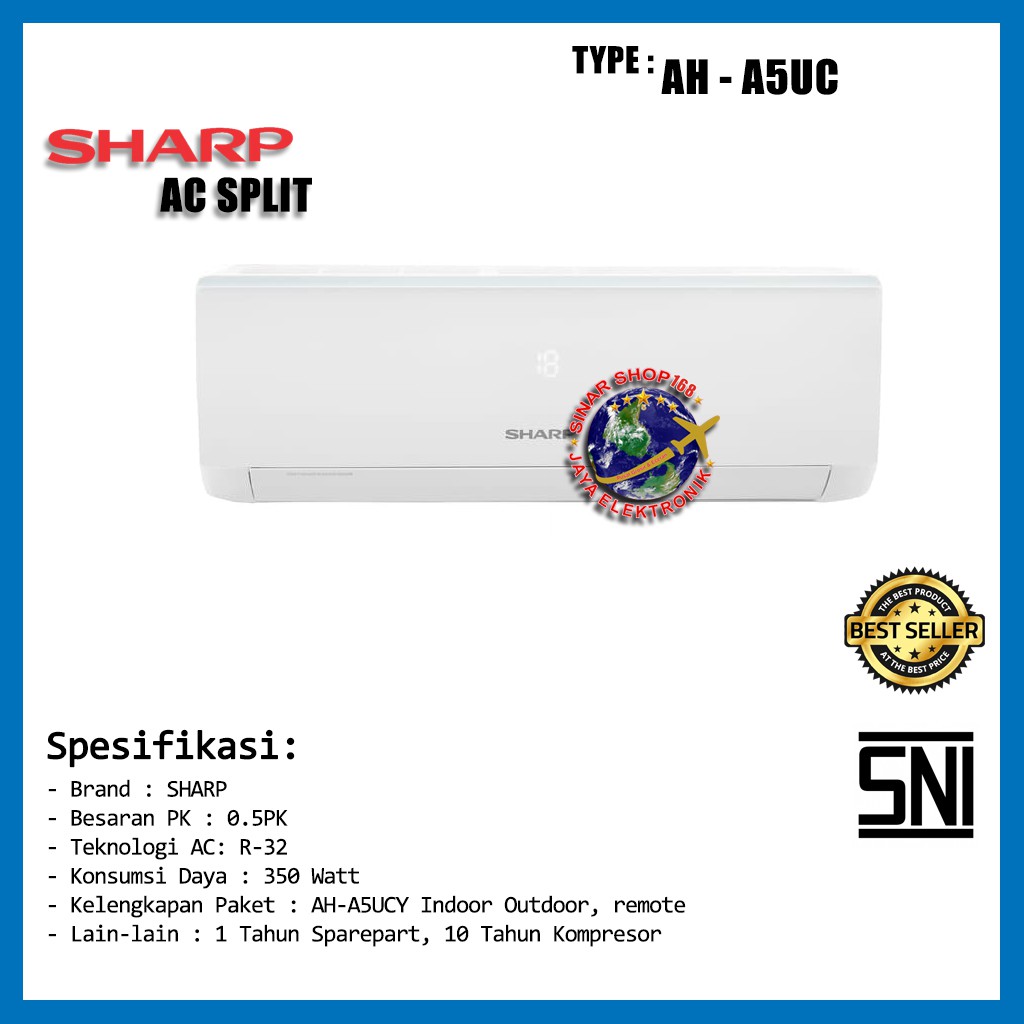 Jual Sharp Ac Split Pk Ah A Ucy Pasang Khusus Area Bogor Shopee Indonesia