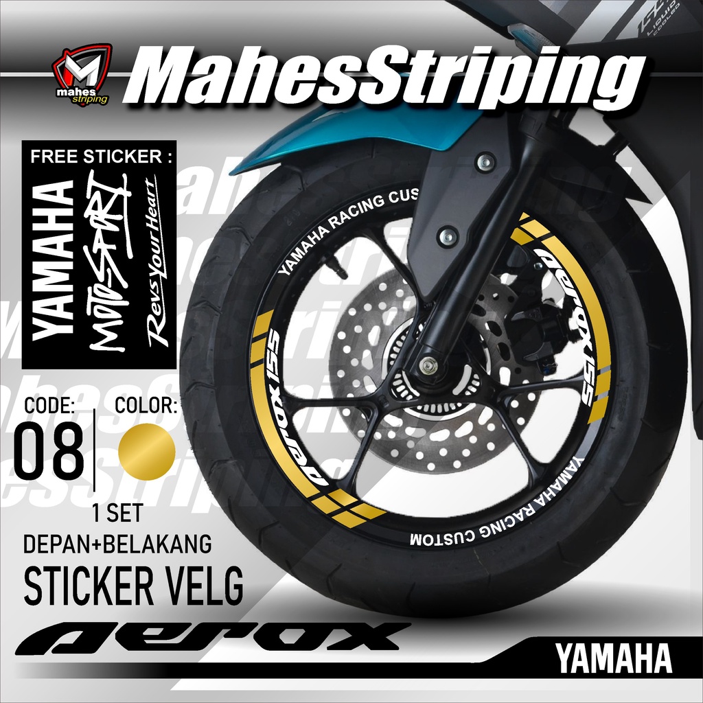 Jual Mahes Striping - Stiker Cutting Sticker Velg Yamaha AEROX 155 ...