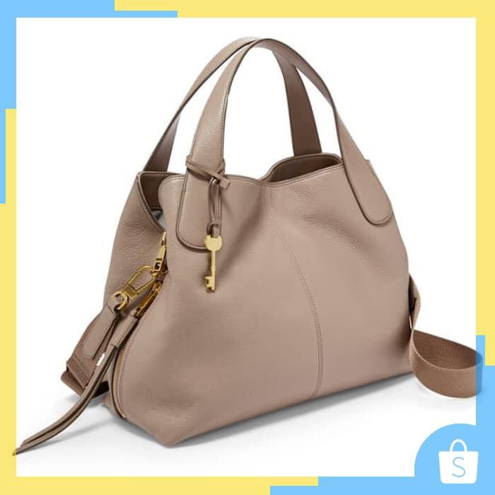 Fossil maya satchel light taupe new arrivals