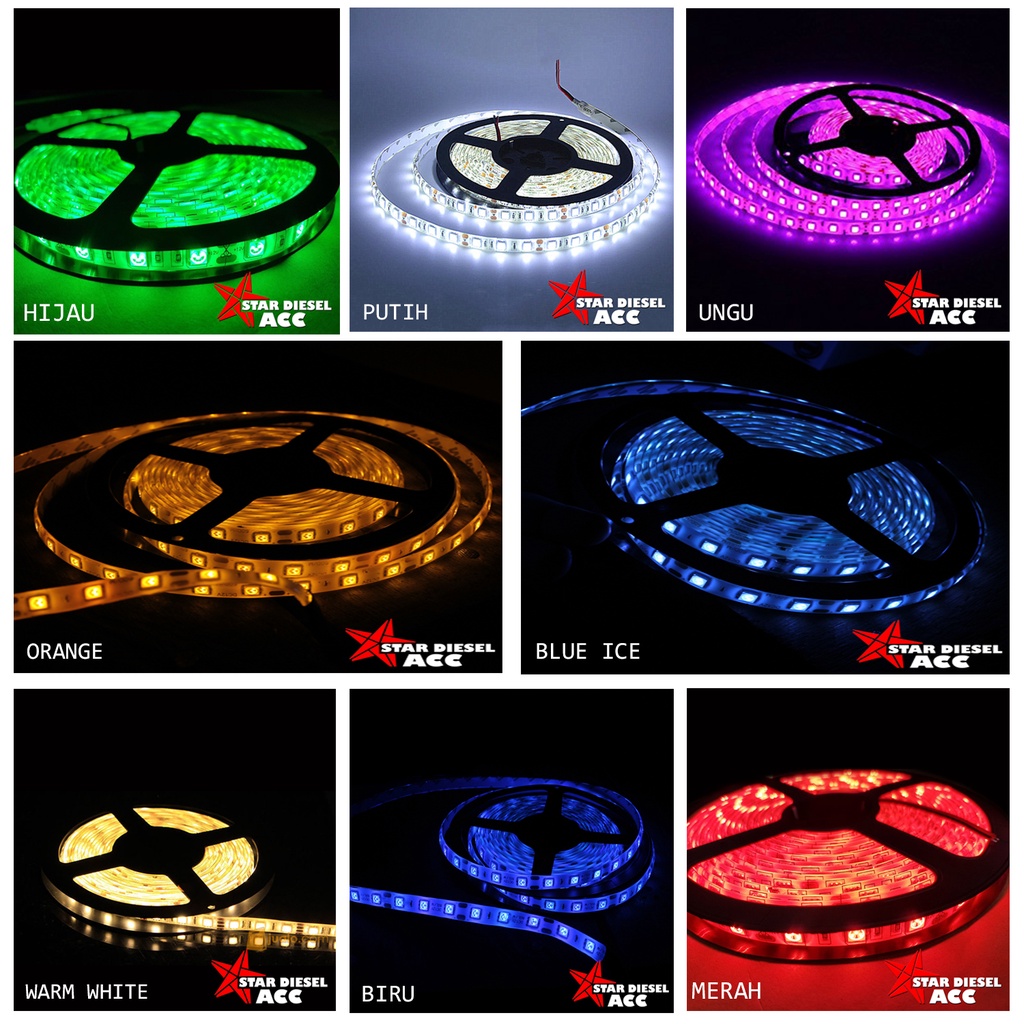 Jual LAMPU LED STRIP 5 METER MATA BESAR 5050 24VOLT | Shopee Indonesia