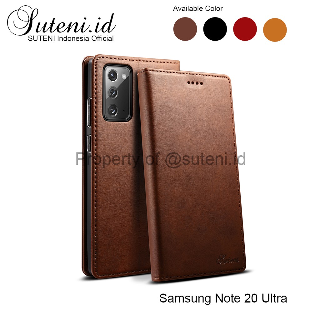 SUTENI Leather Flip Case Samsung Galaxy Note 20 Ultra Casing Kulit Cover  Wallet Card Slot Holder