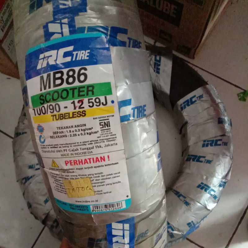 Jual IRC MB86 100/90 - 12 TUBELESS BAN TUBLES MOTOR SCOOPY DONAT FREEGO ...