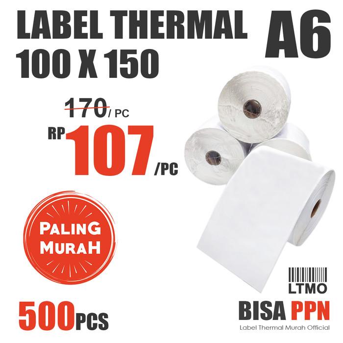 Jual Label Barcode MURAH 100 x 150 A6 kertas stiker thermal 500 pcs ...