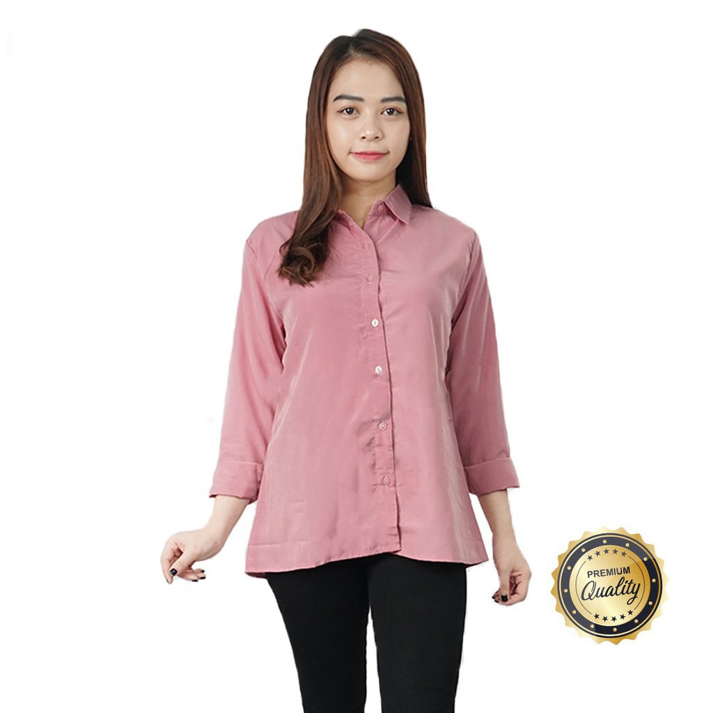 Jual Kemeja Officekemeja Diankemeja Basic Kualitas Premium Bahan Twiscone Fit To Mlandxl High 4907