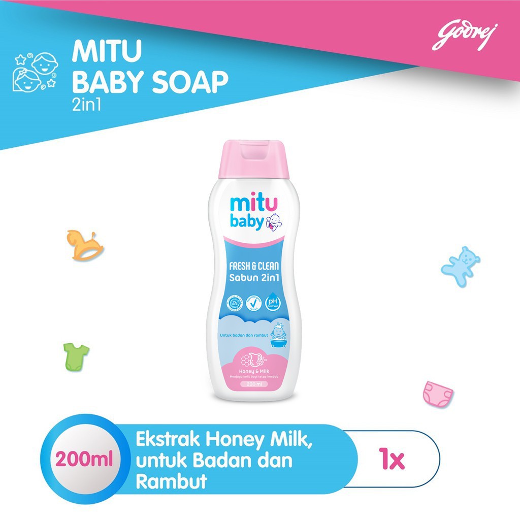 Jual Mitu Baby Fresh & Clean Sabun 2 in1 Honey Milk Botol 200 ml ...
