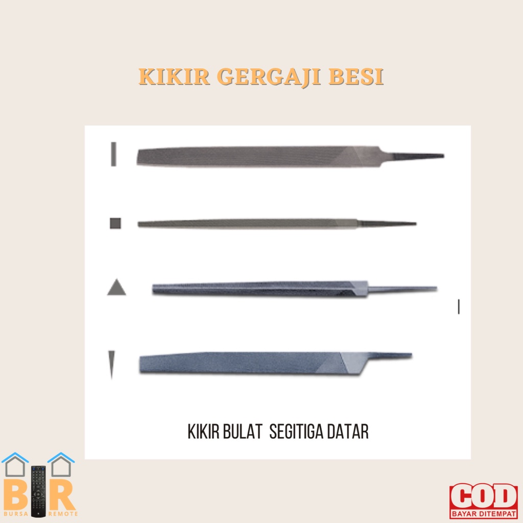 Jual Kikir Gergaji Besi Model Datar Bulat Segitiga Ukuran 6 8 Dan 10