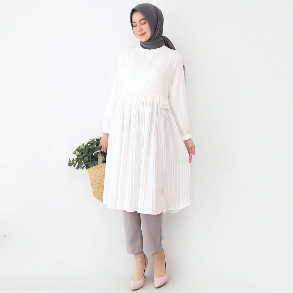 Jual BAJU TUNIK ATASAN WANITA BAJU MUSLIM TUNIK Busui Kombinasi Lingkar