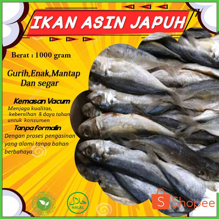 Jual Ikan Asin Japuh Layang Lemuru Kualitas Super Ukuran Sedang 1 Kg ...