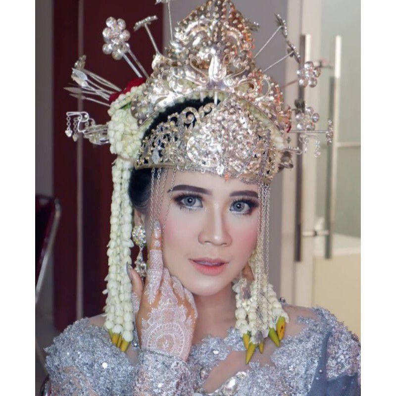 perhiasan accessories pengantin betawi cadar perempuan lengkap
