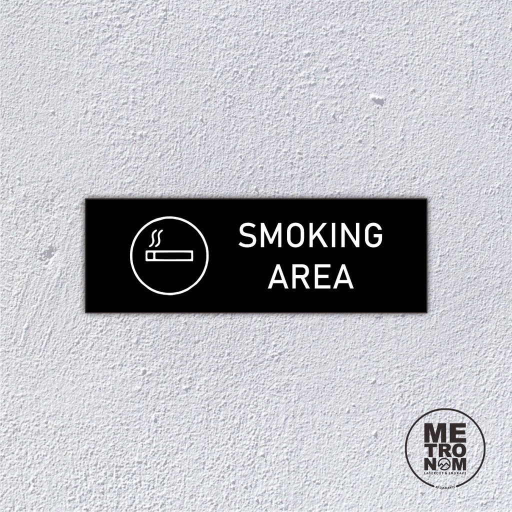 Jual Smoking Area Sign Akrilik Kawasan Merokok Papan Nama Ruangan