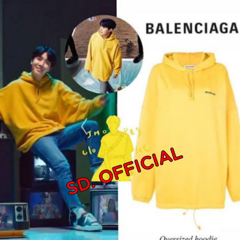 Jual Jaket Hoodie Jumper BTS J HOPE BALNCIAGA LOGO Shopee Indonesia