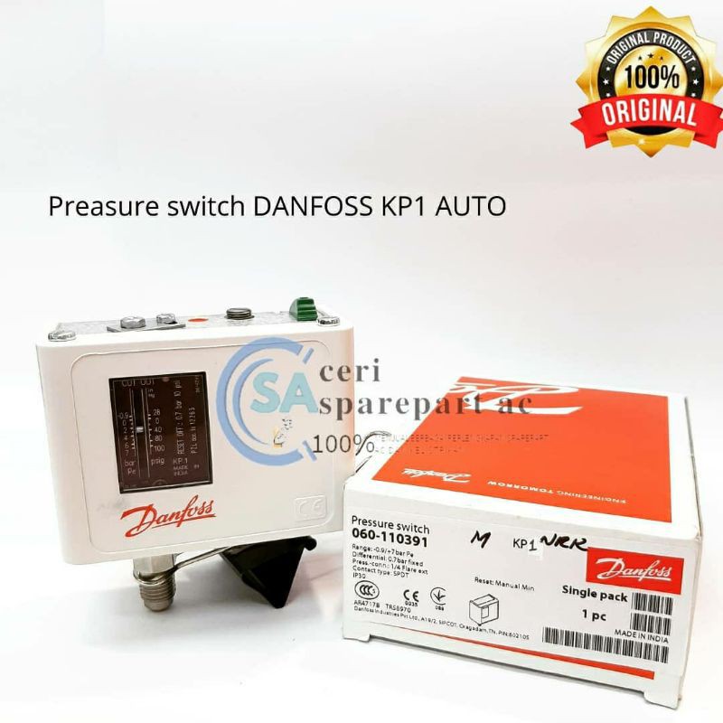 Jual Pressure Switch Danfoss KP1 ( Manual ) Low Pressure Switch KP 1