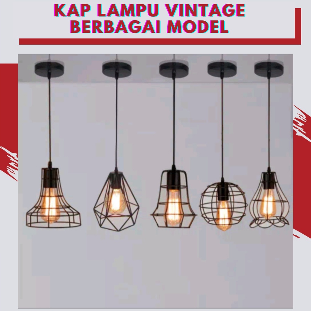 Jual Kap Diamond Lampu Gantung Hias Besi Fitting E Estetik Cafe