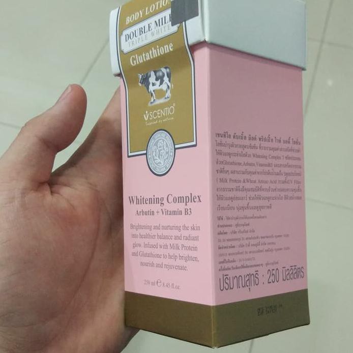 Jual Scentio Body Lotion Double Milk Triple White Glutathione Whitening