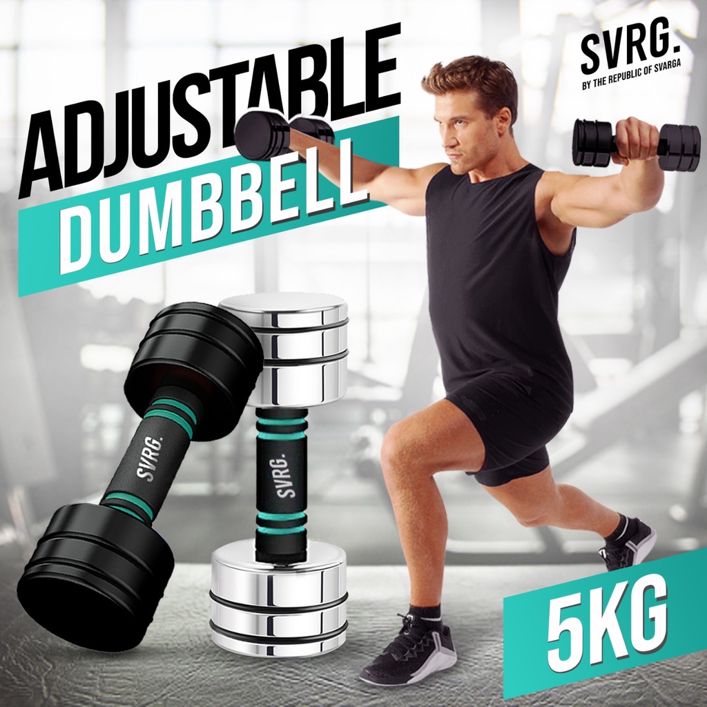 Jual Svarga Adjustable Dumbbell 5 KG Dumbell barbel barbell