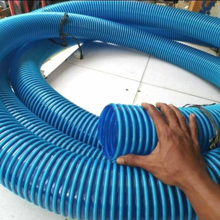 Jual Selang Spiral 3 Inch 1 Roll 50 Meter Warna Biru Good Quality