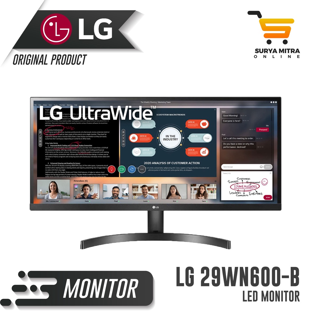 Jual Monitor LG 29WN600 29" 2560x1080 IPS Ultrawide Speaker IPS Resmi