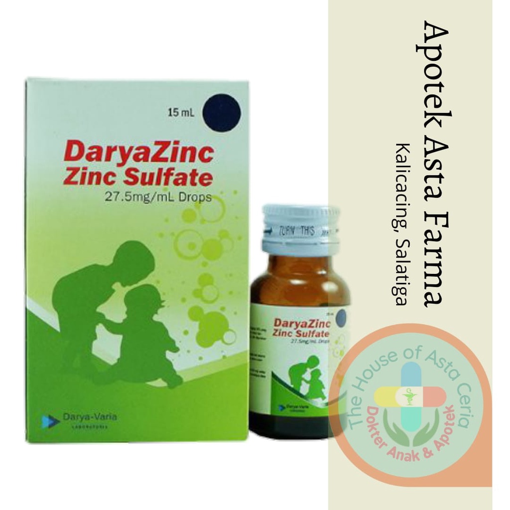 Jual Daryazinc Drop 15ml Dan Daryazinc Syr60ml Zinc Sulfate Monohydrate
