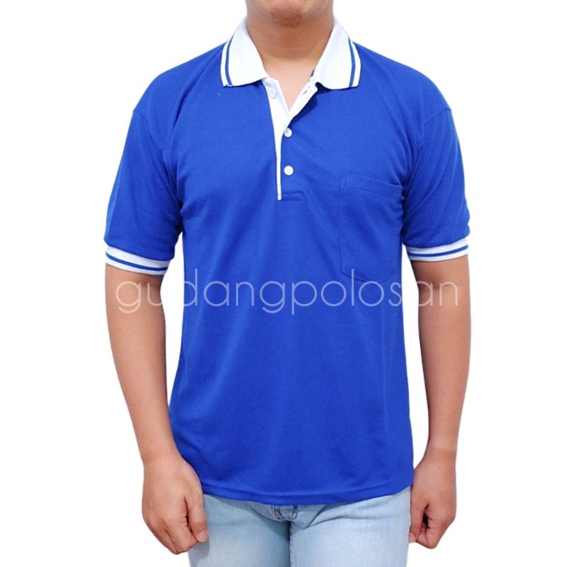 Jual GP Kaos Polo/Polo Shirt/Kaos Kerah Lengan Pendek Biru Benhur Kerah ...