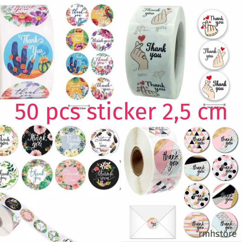 CHENISTORY 500pcs/Roll 3.8cm Round Stickers Thank You Stickers For