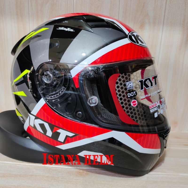 Jual HELM KYT R-10 FLAT PAWI REPLIKA| BLACK RED GUN METAL YELLOW ...
