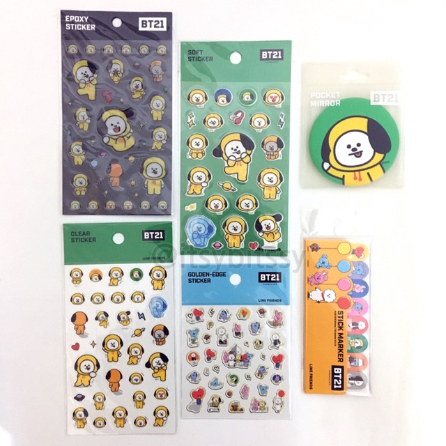 Jual BTS BT21 Line Friends Monopoly - Official Chimmy Clear Sticker ...