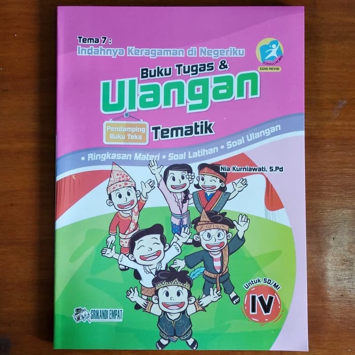 Jual Buku Tugas Dan Ulangan Tematik Sdmi Kelas 4 Tema 7 Indahnya Keragaman Di Negeriku Shopee 4424