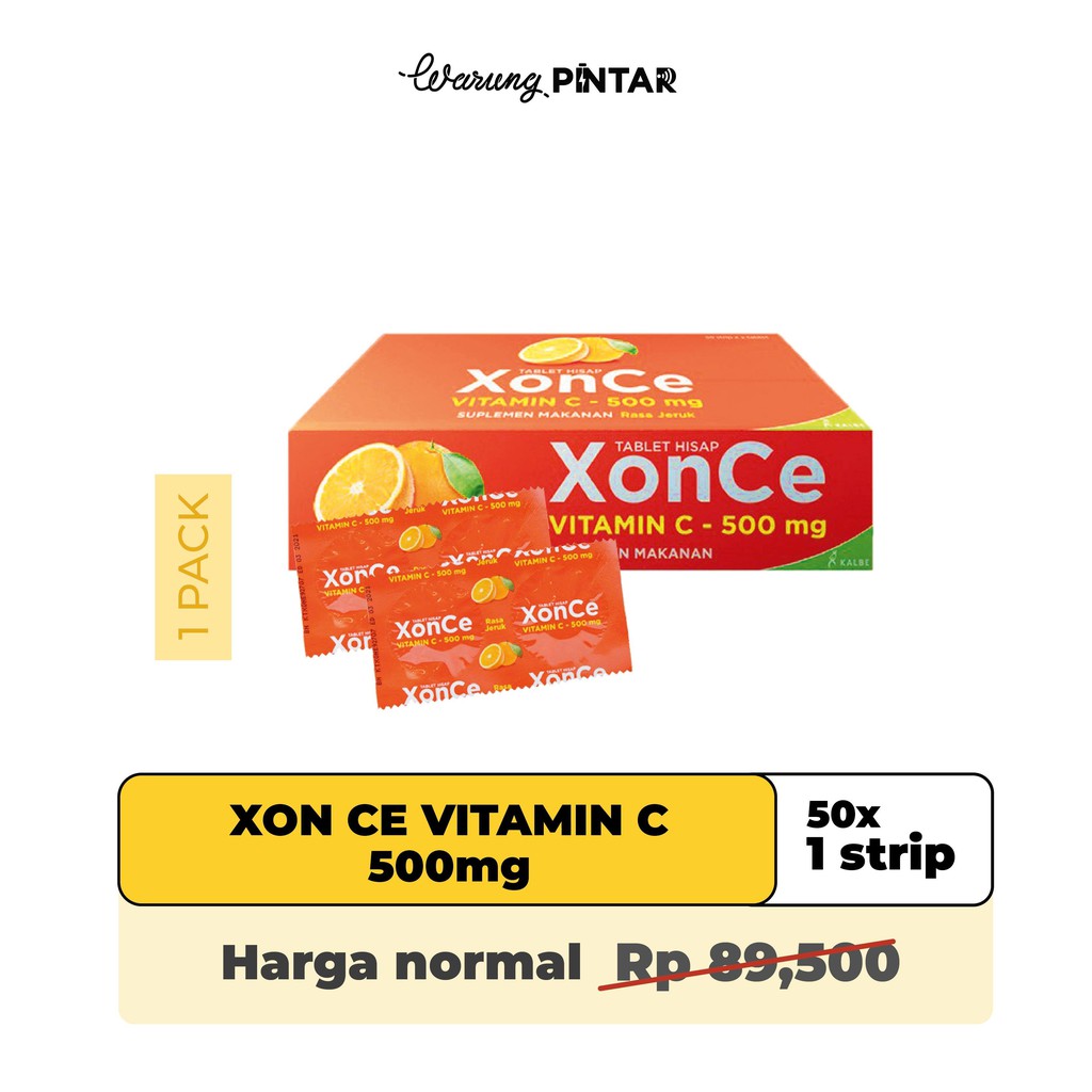 Jual XONCE Vitamin C 500mg Per Pak (50 Strip/100 tablet) Shopee