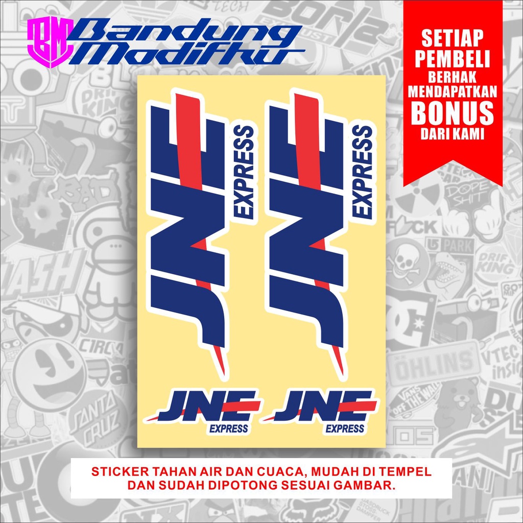 Jual STICKER DECAL SET PACK PRINTCUT KIRI KANAN LOGO JNE EXPRESS