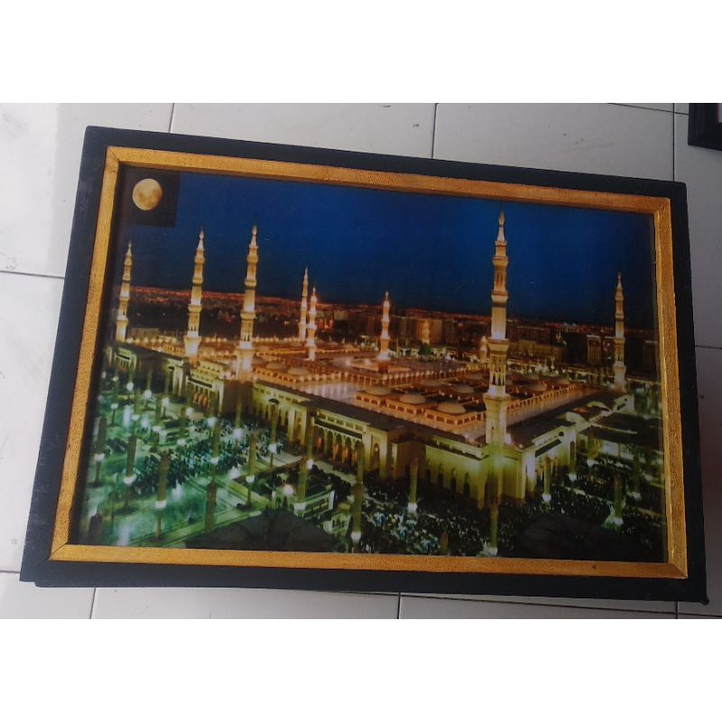 Jual poster plus bingkai masjid nabawi Madinah ukuran 53×35 | Shopee ...