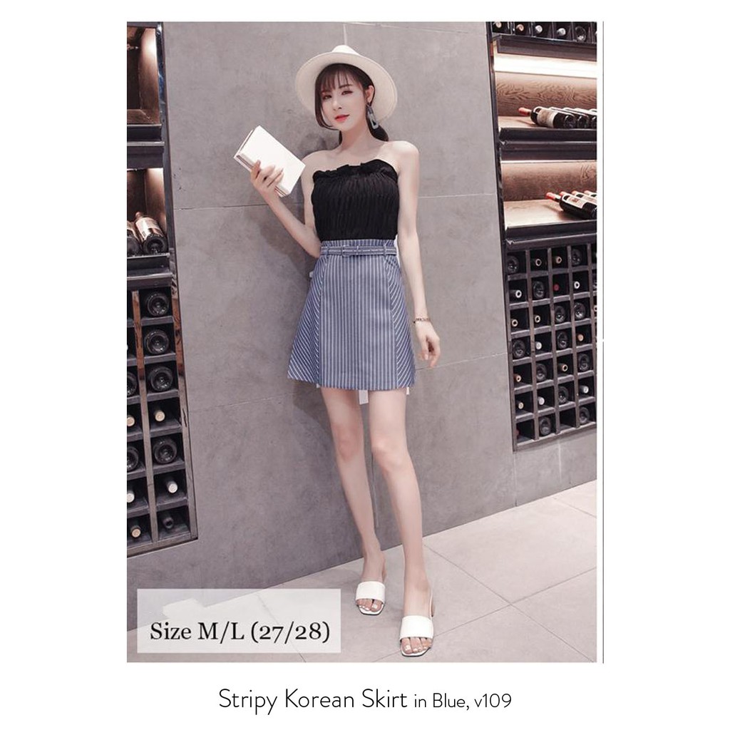 Jual Rok MIni Murah Mini Skirt Model Korea Terbaru Stripy Korean ...