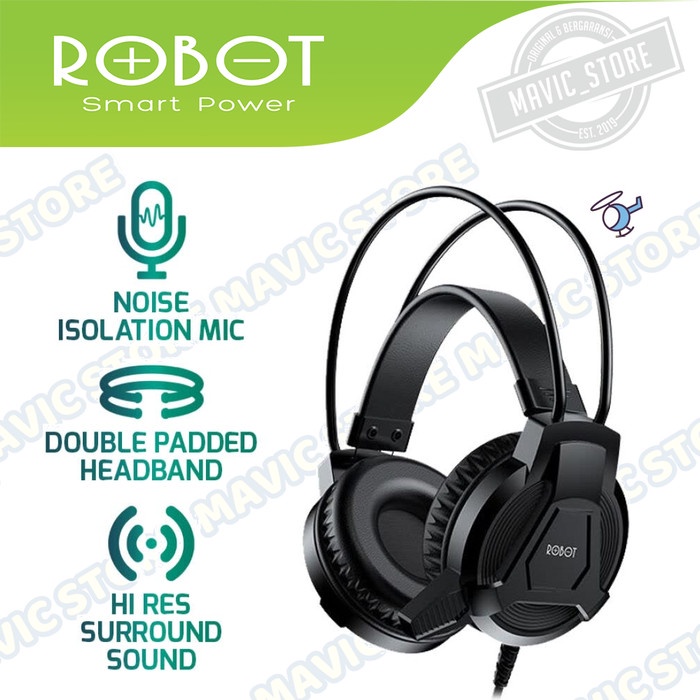 Jual Bagus Headphone Gaming Robot RhP10 Headset Double Jack Audio With