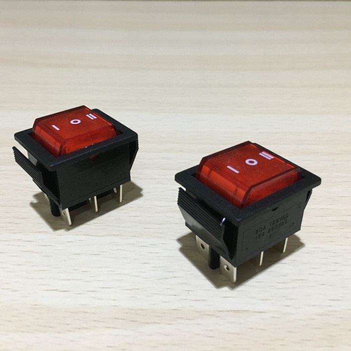 Jual Switch Rocker Saklar On Off On Pin Kotak A V A V Led Merah Hs Shopee Indonesia