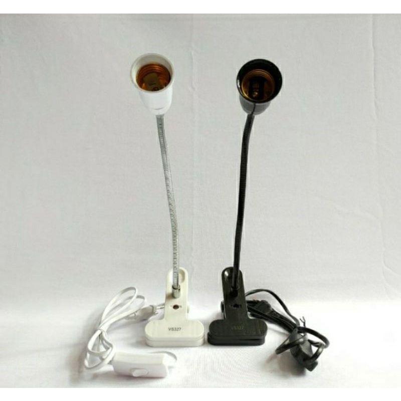 Jual Fitting Jepit Fleksibel E27 / fitting lampu display hitam dan ...